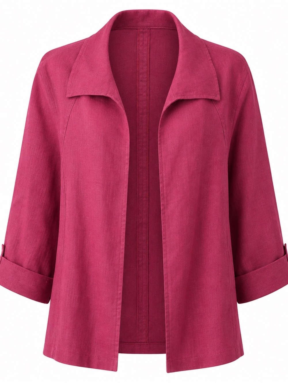 TALBOTS Woman 3X Pure Irish Linen Pink Open Front Blazer Jacket Coastal